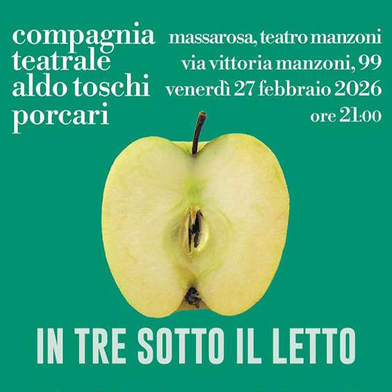in tre sotto il letto locandina Massarosa